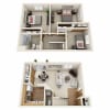 Floor plan: 3 Bed 1.5 Bath