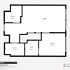 Floor plan: 1 Bed x 1 Bath L-Line (Furnished)