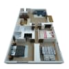 Floor plan: 3 Bedrooms 2 Bathrooms