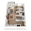 Floor plan: 1 Bed x 1 Bath B