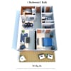 Floor plan: One Bedroom One Bath