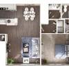Floor plan: 1 Bed, 1 Bath A