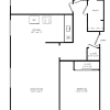 Floor plan: Two Bedroom, One Bathroom