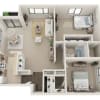 Floor plan: Two Bedroom 1.5 Bath