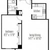 Floor plan: One Bedroom One Bathroom