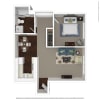 Floor plan: Medium 1 Bed 1 Bath