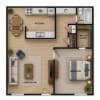 Floor plan: One bedroom one bath