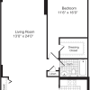 Floor plan: 1 Bedroom Q