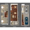 Floor plan: 2 Bedroom 2.5 Bathroom Townhome