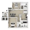 Floor plan: 2 x 2