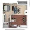 Floor plan: 1BR/1BA B