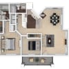 Floor plan: 2x2 C2 - Renovated