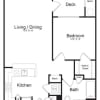 Floor plan: One Bedroom One Bath (754 SF)