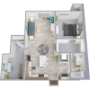 Floor plan: 1 BR DEN B4.1
