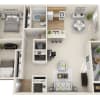 Floor plan: Two Bedrooms, One Bath