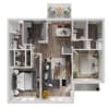 Floor plan: 2 bed/2 bath   Monaco