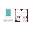 Floor plan: 1 Bedroom 1 Bath B