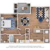 Floor plan: One Bedroom - Brazos (Audio/Visual Accessible)