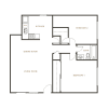 Floor plan: 2 Bed, 1.5 Bath C Townhome - 114 Sharene