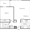 Floor plan: 1 Bedroom M