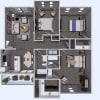 Floor plan: C1 - 1177 sq ft.