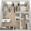 Floor plan: Loft 1 Bedroom 1 Bathroom