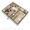 Floor plan: 1 Bedroom 1 Bathroom 