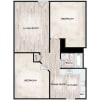 Floor plan: Two Bedroom One Bathroom