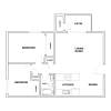Floor plan: 2x1 816 sqft - Classic
