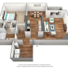 Floor plan: 1 Bed 1 Bath Renovated - A1R