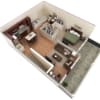 Floor plan: 1 BR Designer Overlook