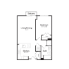 Floor plan: One Bedroom/One Bath (1B-A) Balcony