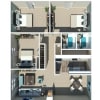 Floor plan: 3 Bedroom 2 Bath