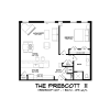 Floor plan: 1BD/1BA Loft-Prescott II