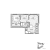 Floor plan: North 1x1 Den/Study