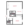 Floor plan: 1 Bed 1 Bath (a2)