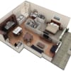 Floor plan: 1 BR Designer Courtyard