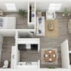 Floor plan: 1 Bed, 1 Bath
