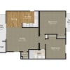 Floor plan: 2 Bed x 1 Bath