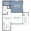 Floor plan: 1 Bedroom 1 Bathroom A