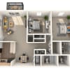 Floor plan: 2 Bed - 2 Bath