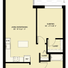 Floor plan: 1 Bedroom 1 Bath Den B5