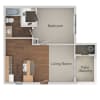 Floor plan: 1X1 A
