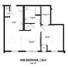 Floor plan: 1 Bed Interior