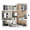 Floor plan: 1x1 A