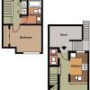 Floor plan: 2 bedroom 1.5 bath Townhome 