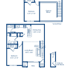 Floor plan: 2BR 2BA 1380 sqft Townhouse