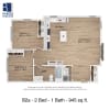 Floor plan: B2a | 2 Bed | 1 Bath | 30