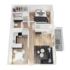Floor plan: 1x1 Fireplace