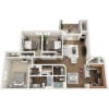Floor plan: 3 Bed 2 Bath
